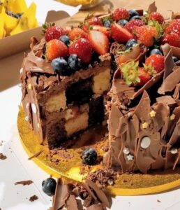 checkered chocolate cake