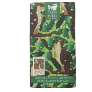 Theo & Philo Artisan Chocolates - 65% Dark Chocolate with Green Mango and Salt/ 65% juodas šokoladas su žaliuoju mango ir druska