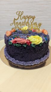 Happy Anniversary Ube Strawberry Cake